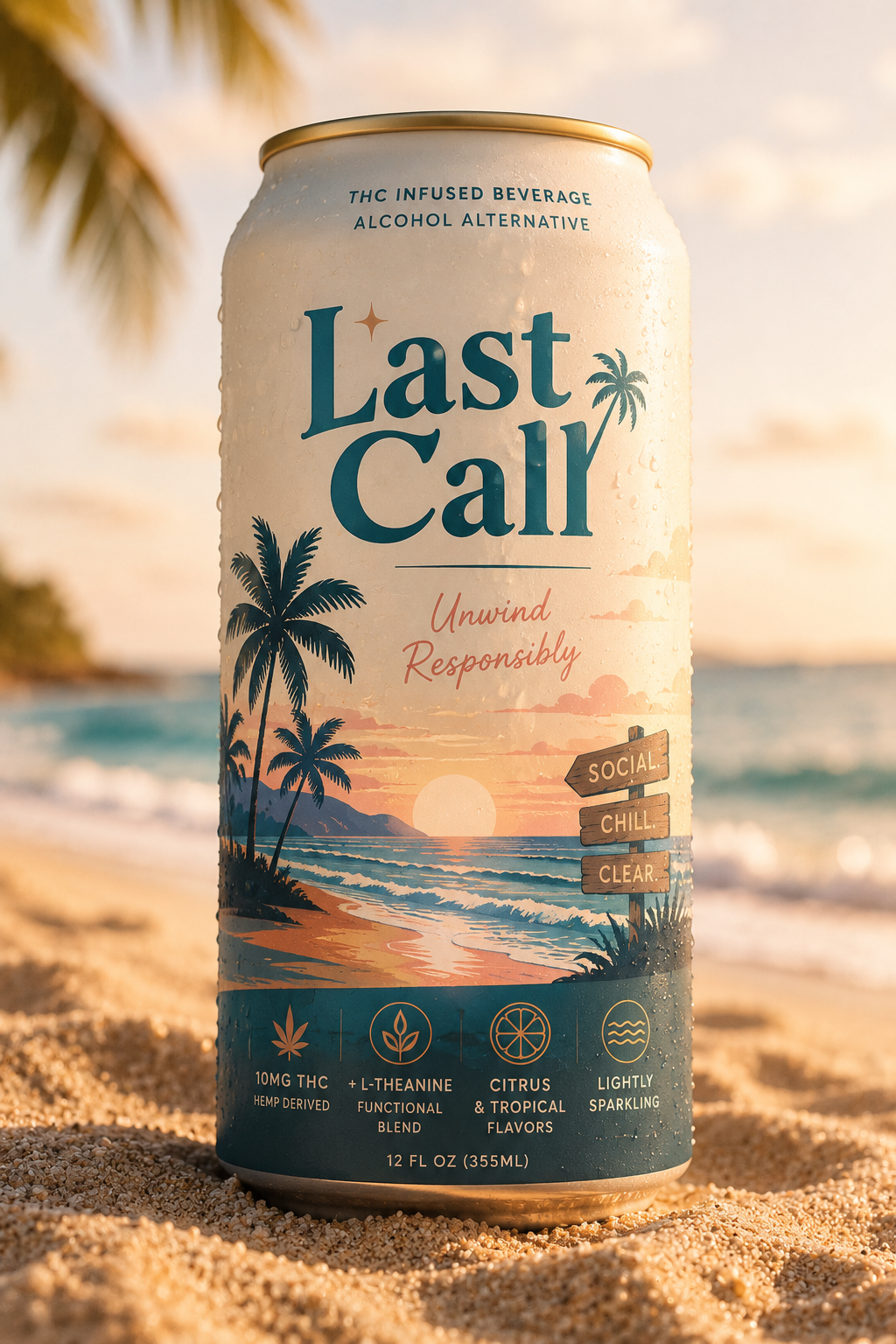 Last Call THC can, 12 fl oz lightly sparkling